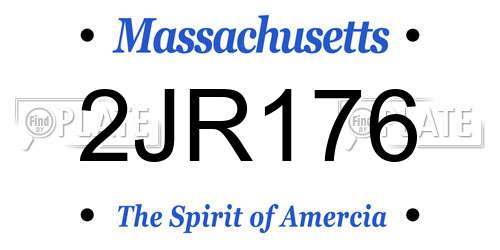 2JR176 Massachusetts License Plate