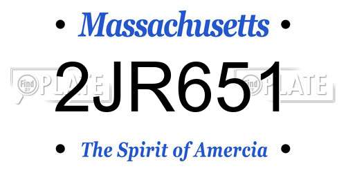 2JR651 Massachusetts License Plate