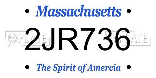 2JR736 Massachusetts License Plate