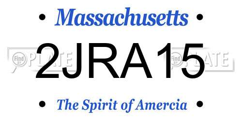 2JRA15 Massachusetts License Plate