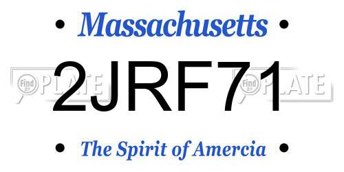 2JRF71 Massachusetts License Plate