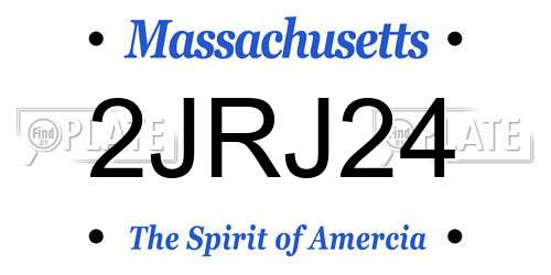 2JRJ24 Massachusetts License Plate