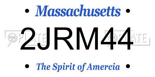 2JRM44 Massachusetts License Plate