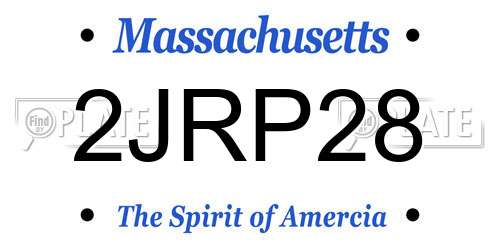 2JRP28 Massachusetts License Plate