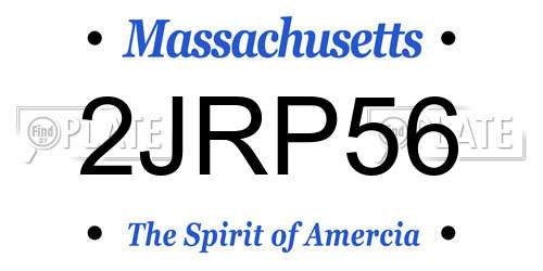 2JRP56 Massachusetts License Plate