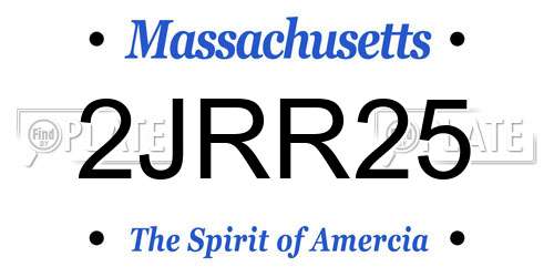 2JRR25 Massachusetts License Plate