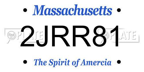 2JRR81 Massachusetts License Plate