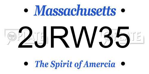2JRW35 Massachusetts License Plate