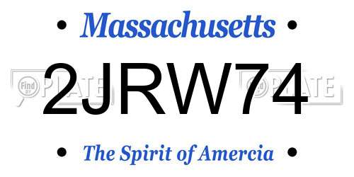 2JRW74 Massachusetts License Plate