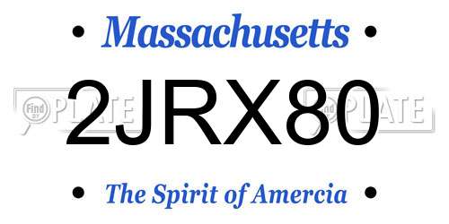 2JRX80 Massachusetts License Plate