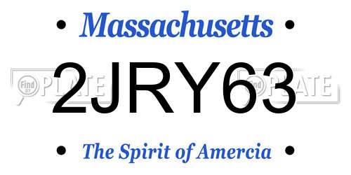 2JRY63 Massachusetts License Plate