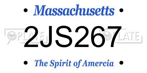 2JS267 Massachusetts License Plate