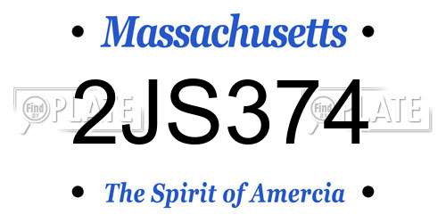 2JS374 Massachusetts License Plate