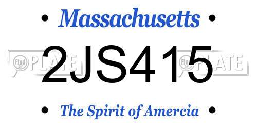 2JS415 Massachusetts License Plate