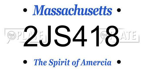 2JS418 Massachusetts License Plate