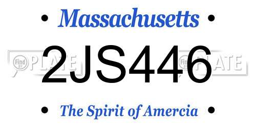 2JS446 Massachusetts License Plate