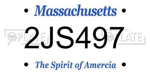 2JS497 Massachusetts License Plate