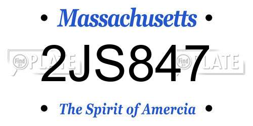 2JS847 Massachusetts License Plate