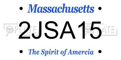2JSA15 Massachusetts License Plate