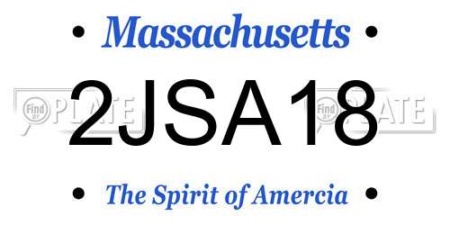 2JSA18 Massachusetts License Plate