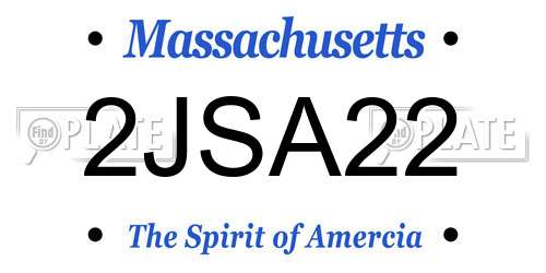 2JSA22 Massachusetts License Plate