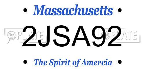 2JSA92 Massachusetts License Plate