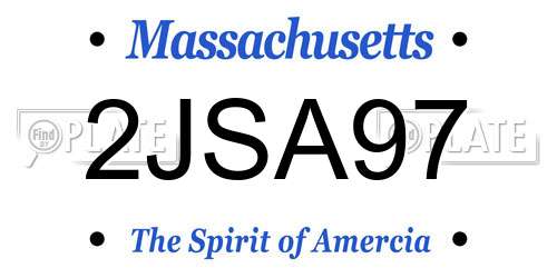 2JSA97 Massachusetts License Plate