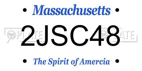 2JSC48 Massachusetts License Plate