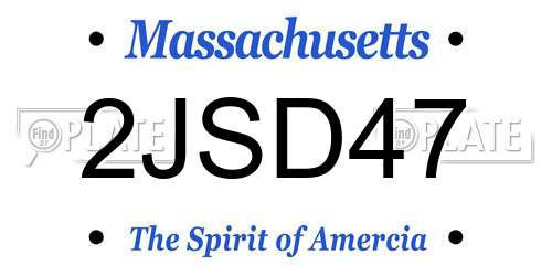 2JSD47 Massachusetts License Plate