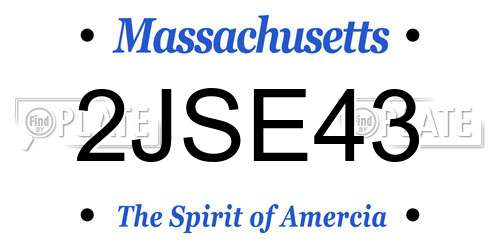 2JSE43 Massachusetts License Plate