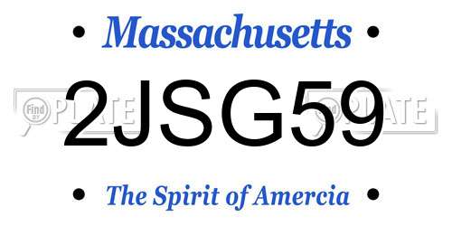 2JSG59 Massachusetts License Plate