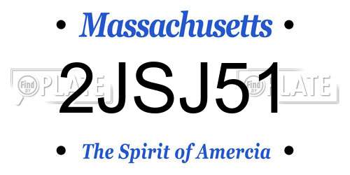 2JSJ51 Massachusetts License Plate