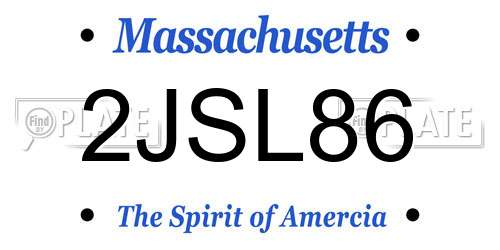 2JSL86 Massachusetts License Plate