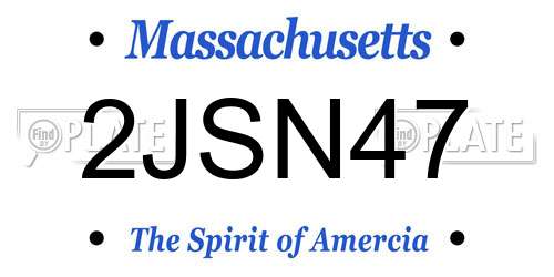 2JSN47 Massachusetts License Plate