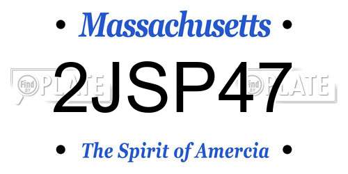 2JSP47 Massachusetts License Plate