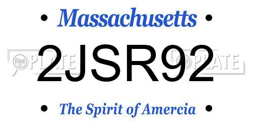 2JSR92 Massachusetts License Plate