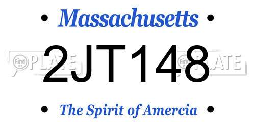 2JT148 Massachusetts License Plate