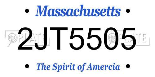 2JT5505 Massachusetts License Plate