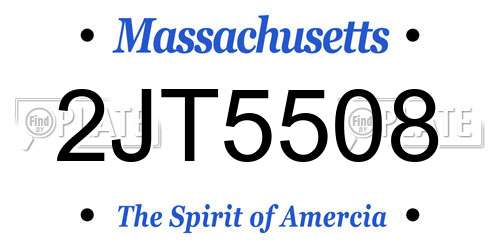 2JT5508 Massachusetts License Plate