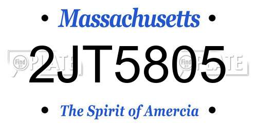 2JT5805 Massachusetts License Plate