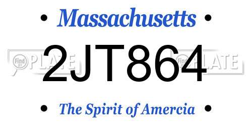 2JT864 Massachusetts License Plate