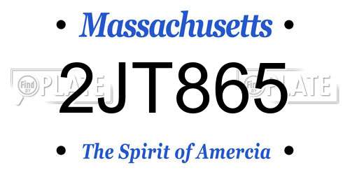 2JT865 Massachusetts License Plate