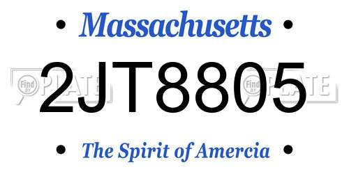 2JT8805 Massachusetts License Plate