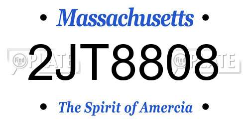 2JT8808 Massachusetts License Plate