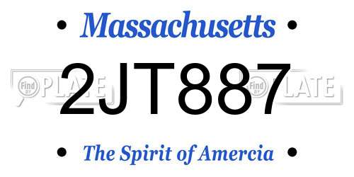 2JT887 Massachusetts License Plate