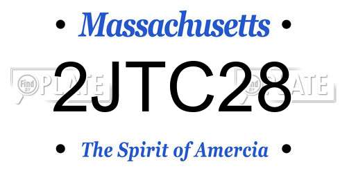 2JTC28 Massachusetts License Plate