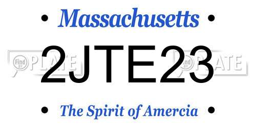 2JTE23 Massachusetts License Plate