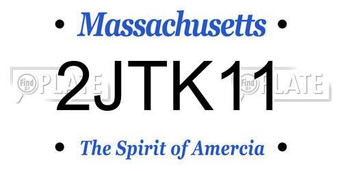 2JTK11 Massachusetts License Plate