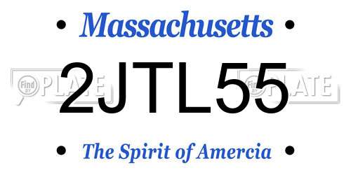 2JTL55 Massachusetts License Plate