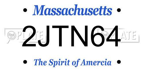 2JTN64 Massachusetts License Plate